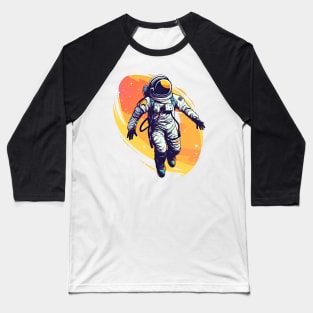 Colorful Astronaut in Space #6 Baseball T-Shirt